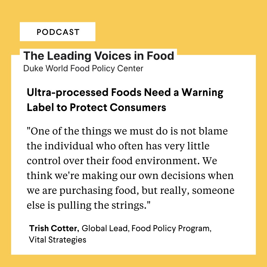 VitalStrat's tweet photo. For #WorldObesityDay, our @tfcotter joined the @DukeWFPC Leading Voices in Food podcast to discuss how ultra-processed foods are harming our health and the role of industry marketing &amp; advertising in driving consumption. #WorldObesityDay 

Listen: https://t.co/NCzWHncFKz https://t.co/KoLVh0kkeZ