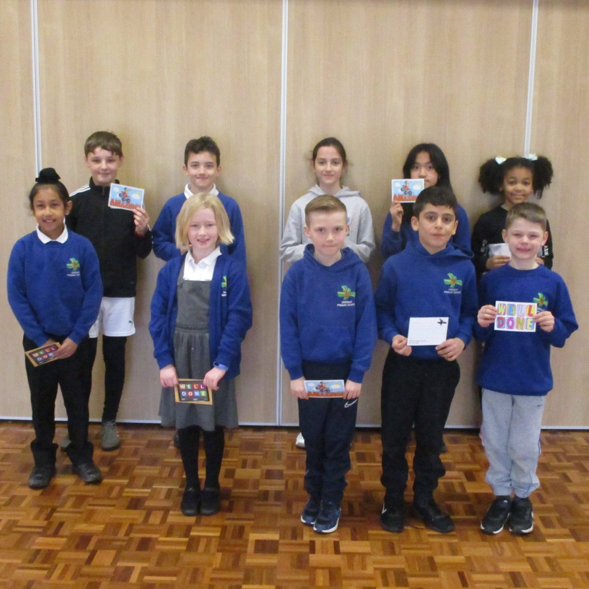 OakdalePriSch's tweet photo. Well done to the KS2 postcard winners today. It was great to be back in the hall to celebrate achievements together. https://t.co/IvniNqH6lL