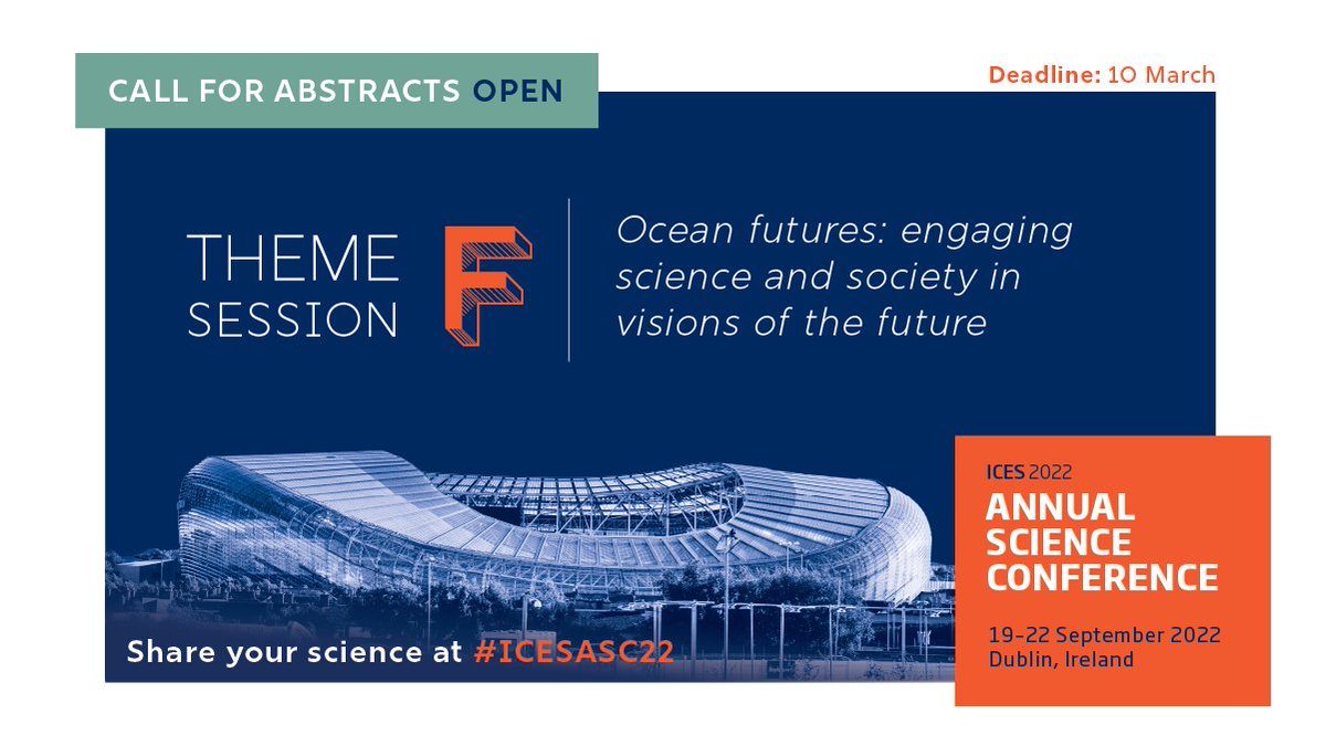 Marinebecca's tweet photo. Join our session at #ICESASC22 in Dublin!
🌊19-22 September
🌊 Ocean Futures: engaging science and society in visions of the future
🌊 Discuss topics such as #oceanliteracy #foresighting #marsocsci
✏️ Submit your abstract by Thursday 10th March!
🔗https://t.co/u71NQ8qqyv https://t.co/Qxq3xdtHOA