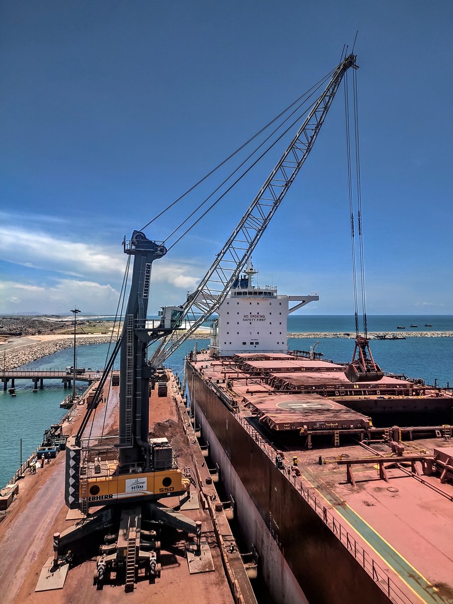 LH_Maritime's tweet photo. Bothra Shipping is one of our main customers from India. As a part of the Bothra Group, a multi-faceted logistics service provider with targeted expertise, they operate several terminals with Liebherr equipment.
#liebherr #mobileharbourcranes #bulkhandling #LHM550 https://t.co/bHhF2FIVTb