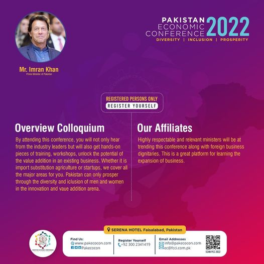 pakecocon's tweet photo. His Excellency Imran Khan  (PM) will be the Chief Guest of upcoming PAKISTAN ECONOMIC CONFERENCE 2022.
Organised by Faisalabad Chamber of Commerce &amp; Industry
#PMIK #CMPunjab #PakEcoCon #FCCI #Faisalabad #Serenafsd #NextLevel #Pakistan https://t.co/qETDW2WtOZ