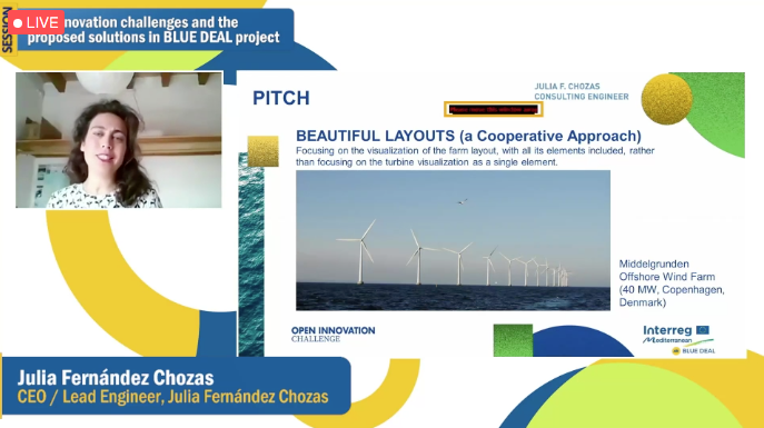 bluedeal_med's tweet photo. #HappeningNow #BDCapLab
🗣️ Julia Fernández a consultant engineer explains her idea "Beautiful Layouts" with wind farm that can be visited and photographed
#bluegrowthcommunity https://t.co/eAbmCCZpIo