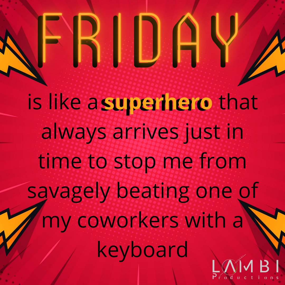 Lambi_Pro_08's tweet photo. Thank you for flipping the Friday Switch 😜... we love you Friday 😅... let the shenanigans begin 🤩
#webdevelopment #videoediting #weeklyrants https://t.co/xYinFaXKnB