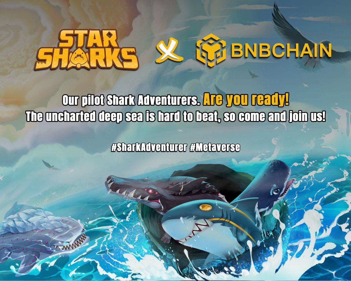 StarSharks_SSS's tweet photo. #Sharsharks ✖️@BNBCHAIN
The pilot #SharkAdventurer campaign will officially set sail ⏰at 00:00 UTC on March 5th!

📯Sharkies, are you ready for this limited-time challenge ever?

Watch our stats bulletin board to get live updates. 
🔗https://t.co/emwdKxDDEN

#Metaverse https://t.co/luspRuT0Eb