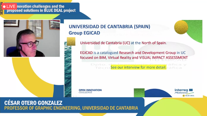 bluedeal_med's tweet photo. #HappeningNow #BDCapLab
🗣️ Cesar Otero from the University of Cantabria presents their solution "VIMs" Visual Impact Maps that minimice the consumption of the visual resources including visual effects
#bluegrowthcommunity https://t.co/cFoUbQ8Wkl