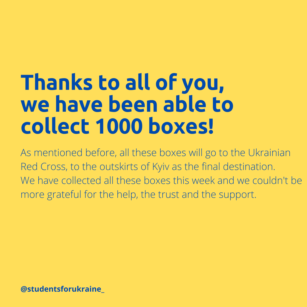 Student4Ukraine's tweet photo. 1ST SHIPMENT UPDATE!! beyond grateful for everyone involved 💖 already working for the next one 💪💪@RedCrossUkraine 
#studentsforukrainenl #slavaukraini #SupportUkraine  #donations https://t.co/wfltPRvVZO