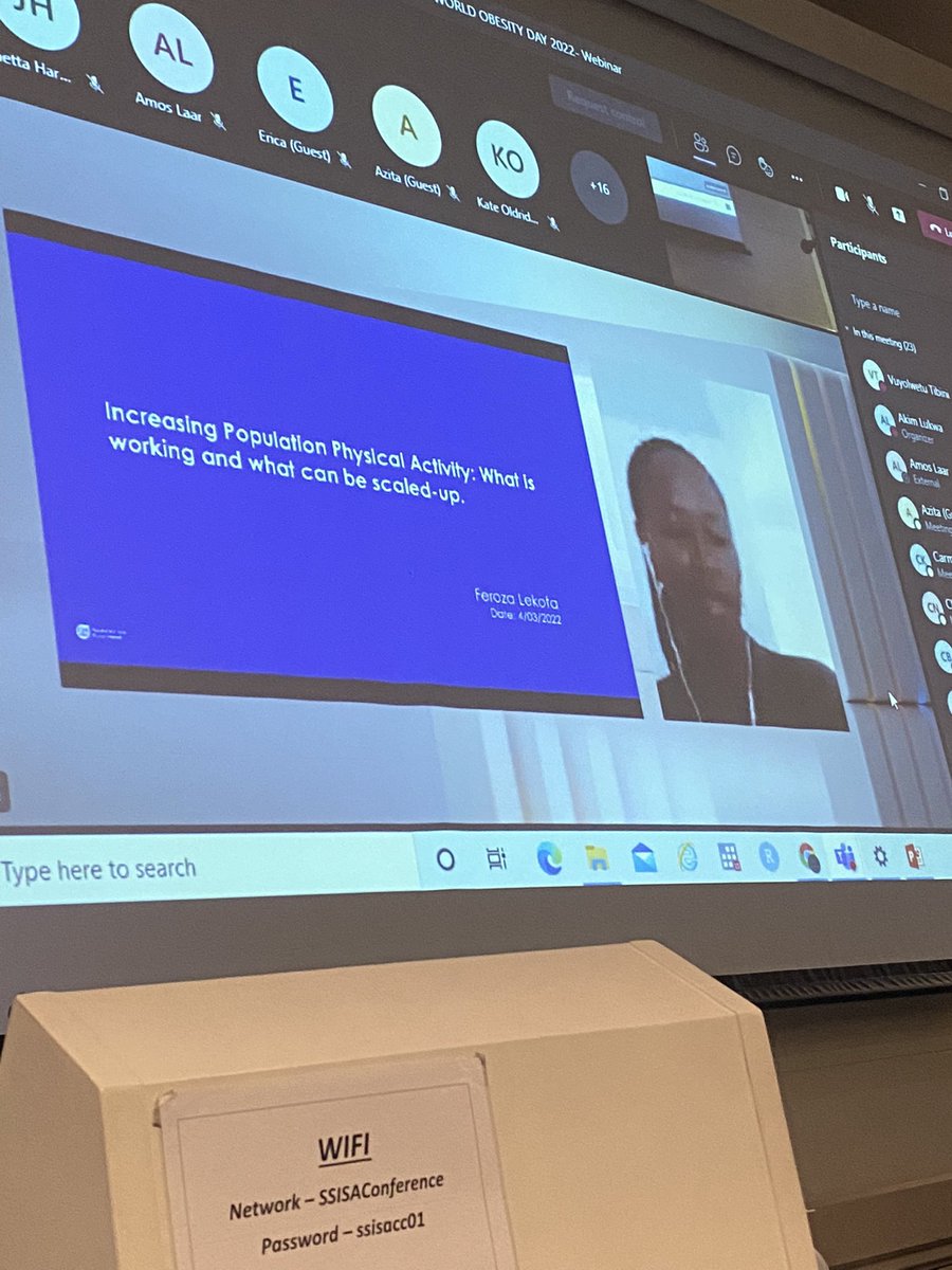 Feroza Lekota currently presenting her contribution for #WorldObesityDay