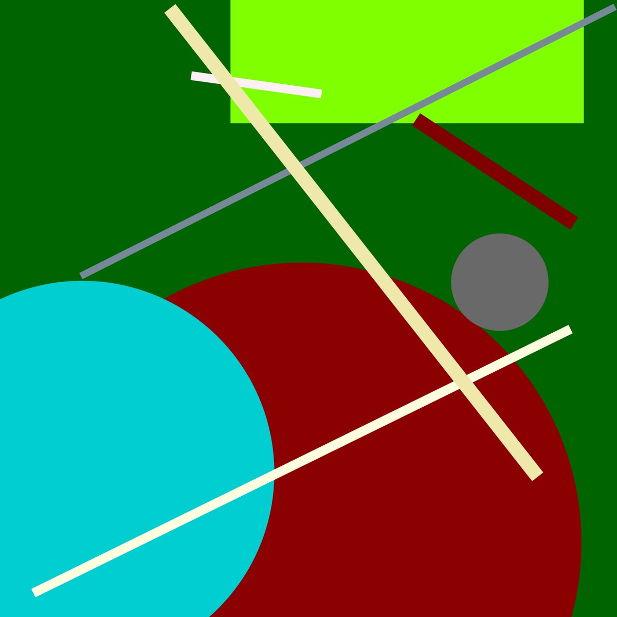 MAbstractions's tweet photo. "cdddlmllp" contains 1 rectangle, 3 circles, 5 lines, and has a Darkgreen background. It boasts a spunk rating of 5.86 & a kick rating of 87.04. Modern Abstractions #1584. #NFTs #nftart #ModernAbstractions https://t.co/j7x1rV7hq6