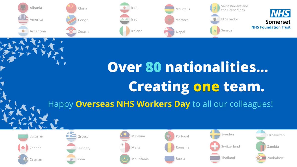SomersetFT's tweet photo. We are proud to be a diverse trust, with over 80 nationalities making up our one team at Somerset FT.

This #OverseasNHSWorkersDay we want to say thank you to all of our overseas colleagues, who have chosen to live and work in Somerset, caring for people across our county 💙 https://t.co/2PvFkatIae