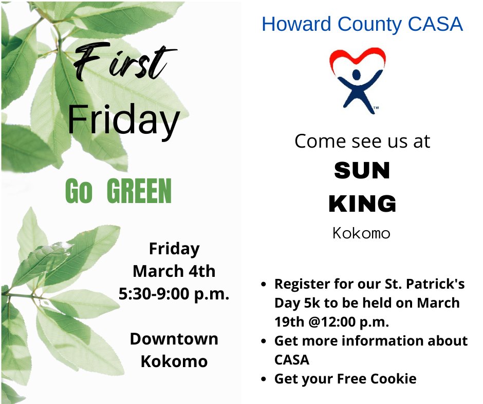 Come see us tonight at SUN KING!
#CASAofhowardycounty #FirstFriday #GoGreen
