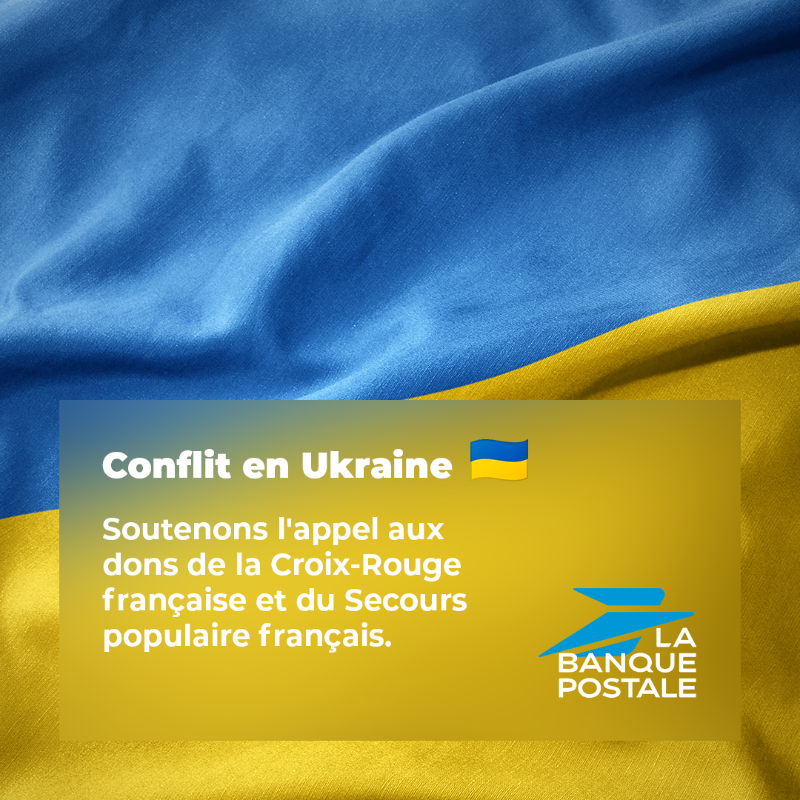 LaBanquePostale's tweet photo. Soutenons l'appel aux dons de la Croix-Rouge française et du Secours populaire français afin de venir en aide à toutes les personnes touchées par le conflit en Ukraine.