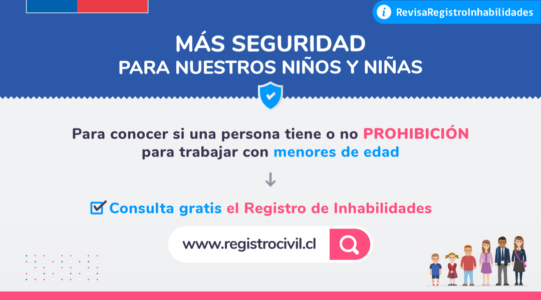 RegCivil_Chile's tweet photo. Sigue este consejo: en esta vuelta a clases revisa quien está al cuidado de tus hijos/as. Ingresa a https://t.co/jzdYr6PN4i y consulta el #RegistroDeInhabilidades para trabajar con menores de edad.
Más información en https://t.co/adWi8Tva8P https://t.co/vCPpDGOHo3