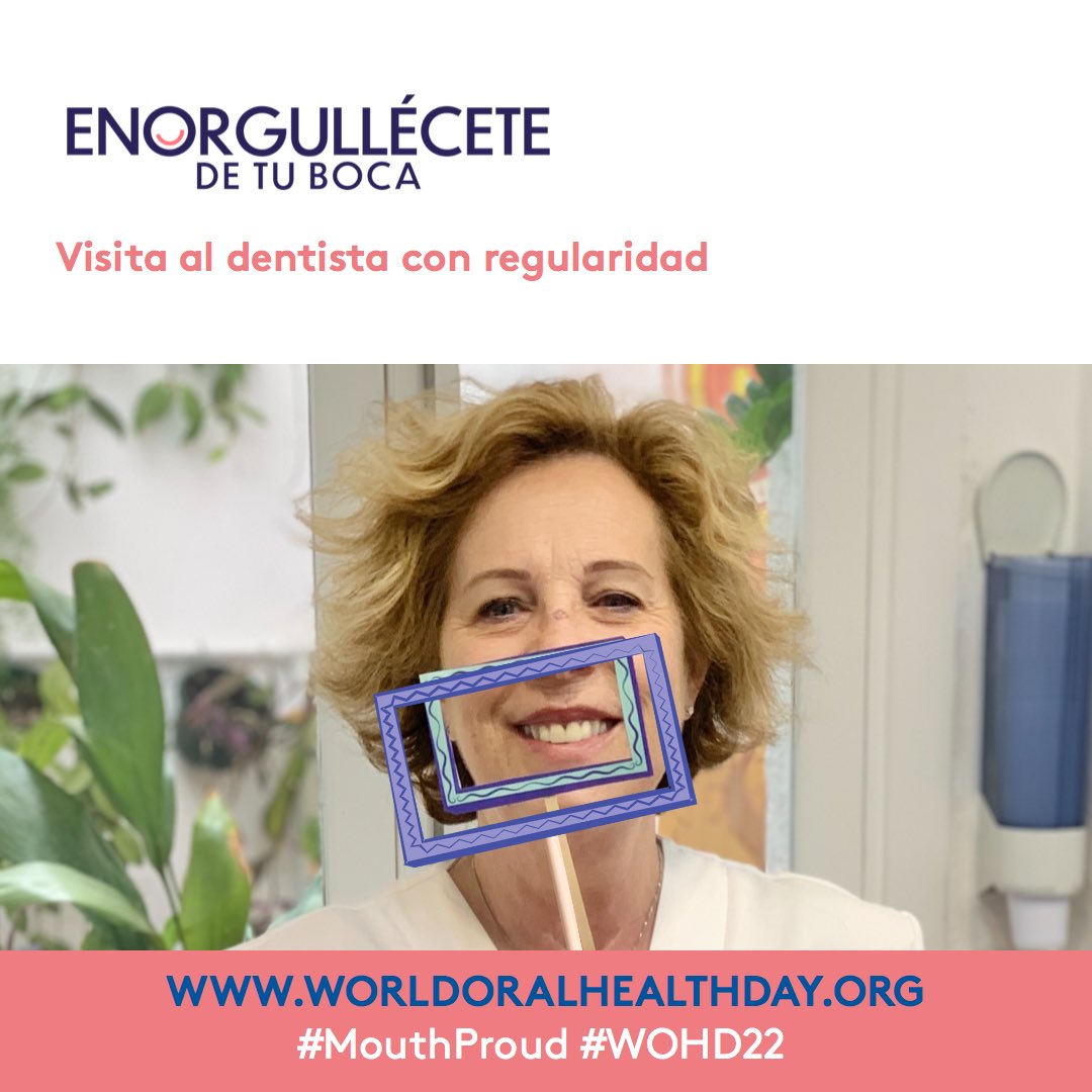 DSR_Balears's tweet photo. ¡Enorgullécete de tu boca, por tu felicidad y tu bienestar!

Con ocasión del #WOHD2022, la @fdiworlddental nos invita a participar en el reto #MouthProudChallenge￼ con la pregunta: "¿Cómo cuidas tu salud bucal?"

Si quieres participar sigue este 🔗 https://t.co/slKMe6W6v6 https://t.co/UsmPse5gGK