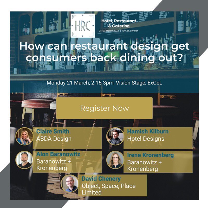 How can restaurant design get consumers back dining again? This is the hot topic we will be addressing <a href="/HRC_Event/">HRC</a> in a few weeks. Our director, Claire Smith will join this exclusive panel discussion. Will you be joining us? >> bit.ly/36ZTRjE