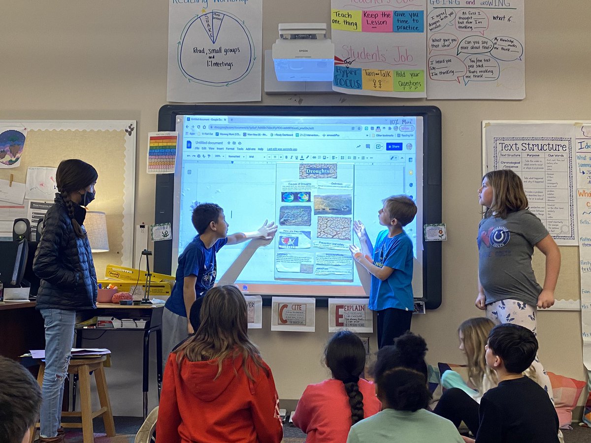 What’s my favorite thing about teaching?  Student led learning!  The level of engagement skyrockets and we can cover so much more!  #readingtheweather #techtools #present #teachertwitter #innovate #research #read #fourthgrade