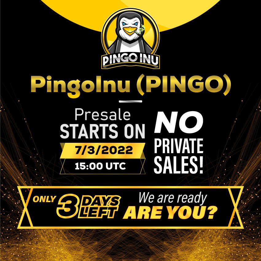 thefud_'s tweet photo. The wait is  over 📢, #PingoInu presale is on March 07 &amp; listing on #BSC March 14 🔥

Devs passed KYC on #PinkSale &amp; audit results could be out any day now 🎉 Follow @PingoInu for official news &amp; pop in tele (https://t.co/nenehLYtr9) to ask anything to devs 🚀🚀 $PINGO https://t.co/tvgi4lEG7k