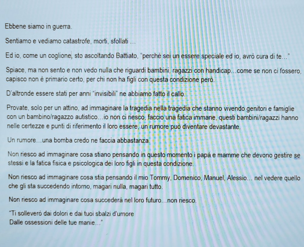 mimmopesce1's tweet photo. "Gli invisibili"
Stamane ho scritto un pensiero ed ho dimenticato di aggiungere alla fine, ecchecazzo...lo aggiungo adesso.
#Guerra 
#autismo 
#autismmanager https://t.co/UmI5bJsoV1