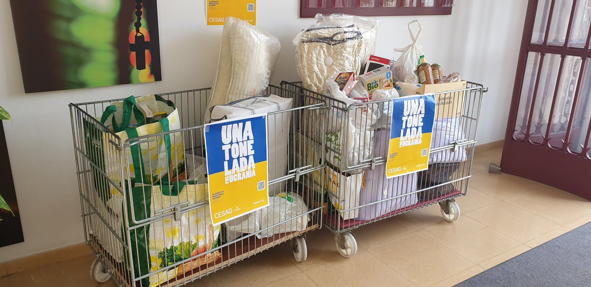 Campaña de recogida de productos para enviar a #Ucrania y paliar los efectos de la guerra en la población civil. #Palma #CESAG <a href="/UCOMILLAS/">Universidad Pontificia Comillas</a> #StopWarInUkraine