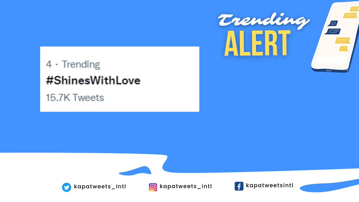 Kapatweets_Intl's tweet photo. #ShinesWithLove is now on the 4th spot! 🥰

#MCGICares https://t.co/mlFg93BeiP