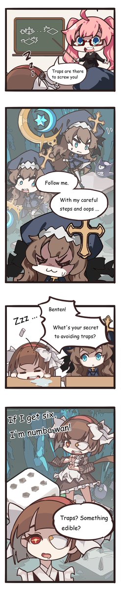SoulTide's tweet photo. Bossman of the Order, "Look what you did! I got complaint letters all over my desk because of that manga you uploaded! 'No killing waifus!' I don't even know what that means!"

Dallian, "You just spoiled the ending, boss~ How about Dallian posts something jocular this time?" https://t.co/eqSIagctjc