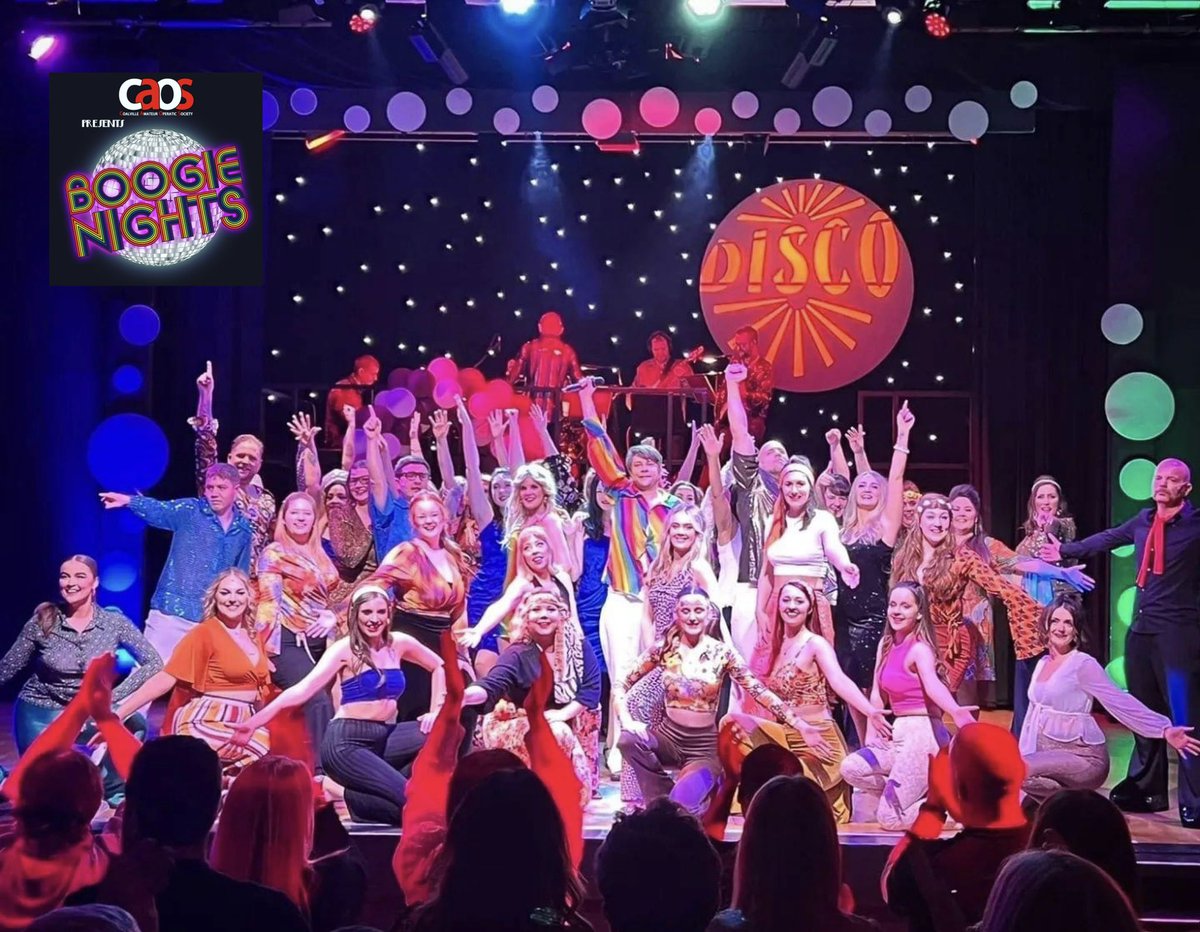 CAOSchair's tweet photo. Almost a week since the final performance of ‘Boogie Nights’ and our cast and crew have had a well-earned rest this week! A huge THANK YOU to every single audience member who came to watch; you were all fantastic and we loved every second of this show!🕺🏼♥️ #CAOS #BoogieNights2022 https://t.co/XuWCihMUFX