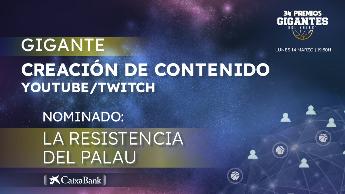 🏀💻 PREMIO GIGANTE CREACIÓN DE CONTENIDO 📺🎮

RT/LIKE si crees que <a href="/palauresist/">LA RESISTENCIA DEL PALAU</a> merece ganarlo.

🎖️GANARÁ el que sume más 🔄 y ♥️ en total.

Esta es la lista de nominados #PremiosGigantes: bit.ly/3KhMxyc