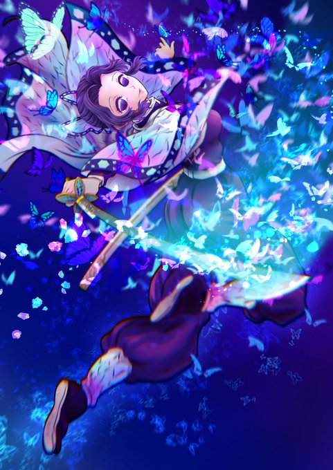 Lilith-ke🔥りりすけさんがTwitterに投稿した胡蝶しのぶ(鬼滅の刃)のイラスト。