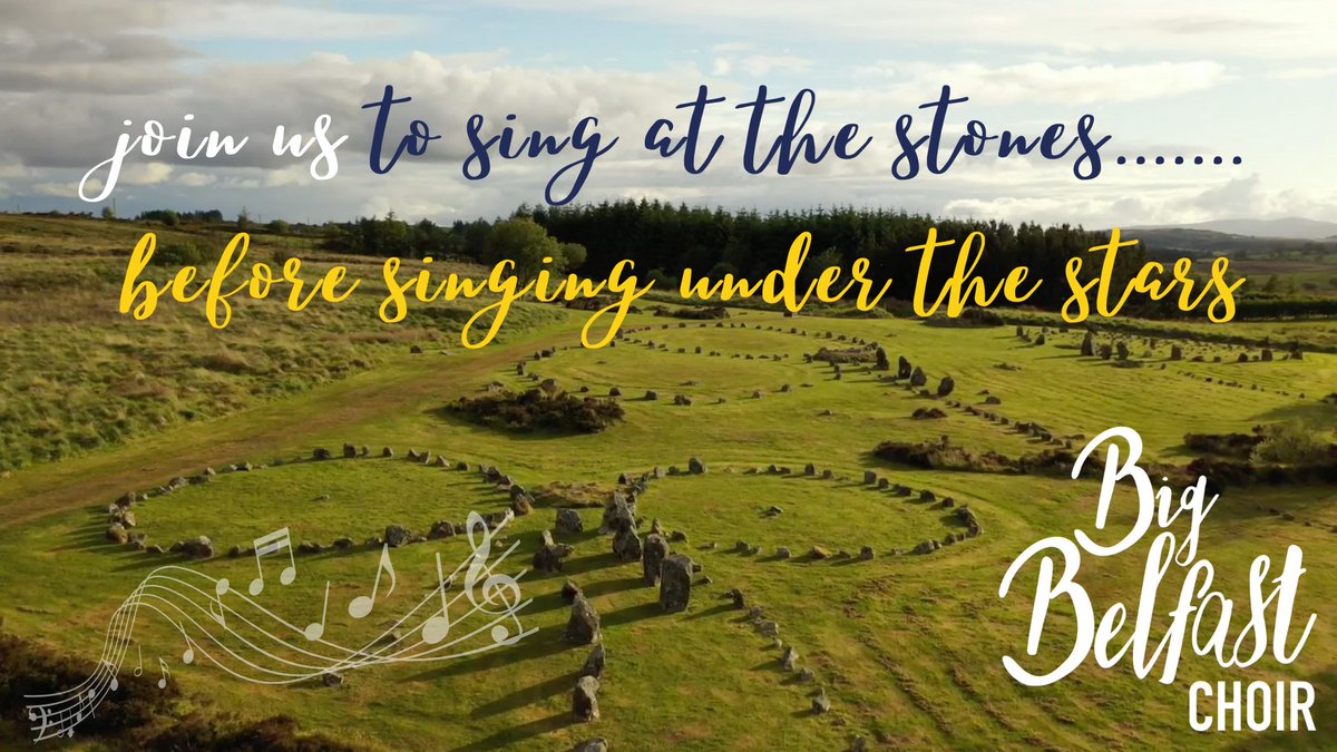 7 mystical circles...what a privilege it'll be to walk to these stones..have a little song before returning to the Dark Skies Observatory for more singing &amp; dinner! 
More info &amp; tickets see our website bigbelfastchoir.com 
Let's #singrocklive at this event! #belfasthour