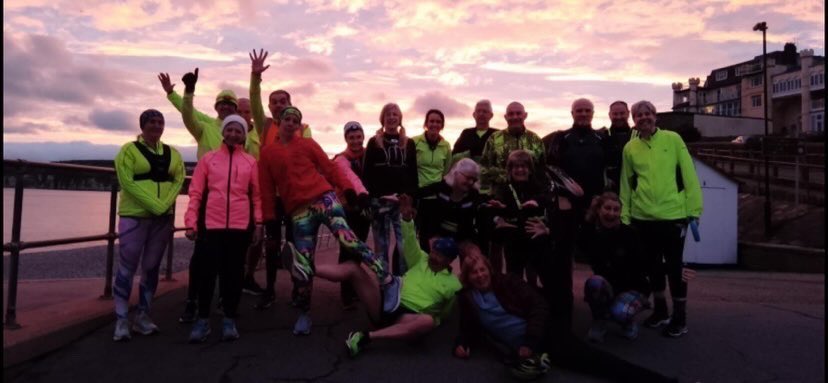 RunnersAxe's tweet photo. The #AVR #Runshiners were out in force yesterday evening and it wasnβt even raining. The sky looking beautiful as the sun was setting along Seaton seafront. π
πββοΈπββοΈππΈ #TeamAVRπ #RunOn #runset #SunsetTreat https://t.co/Bpcm0sUGED