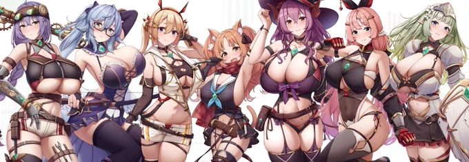 オリキャラ、冒険少女ギルド♦️シリーズ7人大集合❤️
どんどん横長になっていく☺️ 