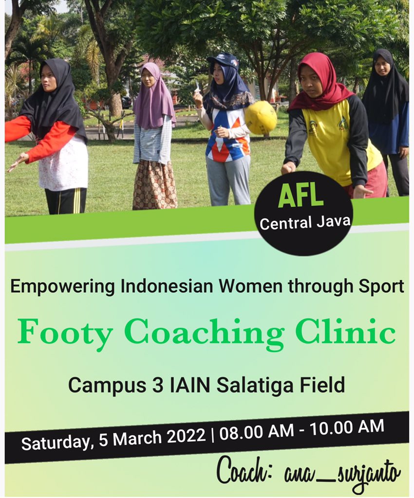 AnaSurjanto's tweet photo. Be happy and healthy through sporting activity 💪💪

Let's play Footy 🏉 🏉 🏉 

See you around, beautiful girls 💐

@iain_salatiga 

🌸🌷🌹🌻🌼🌺 https://t.co/yEZILURyNp