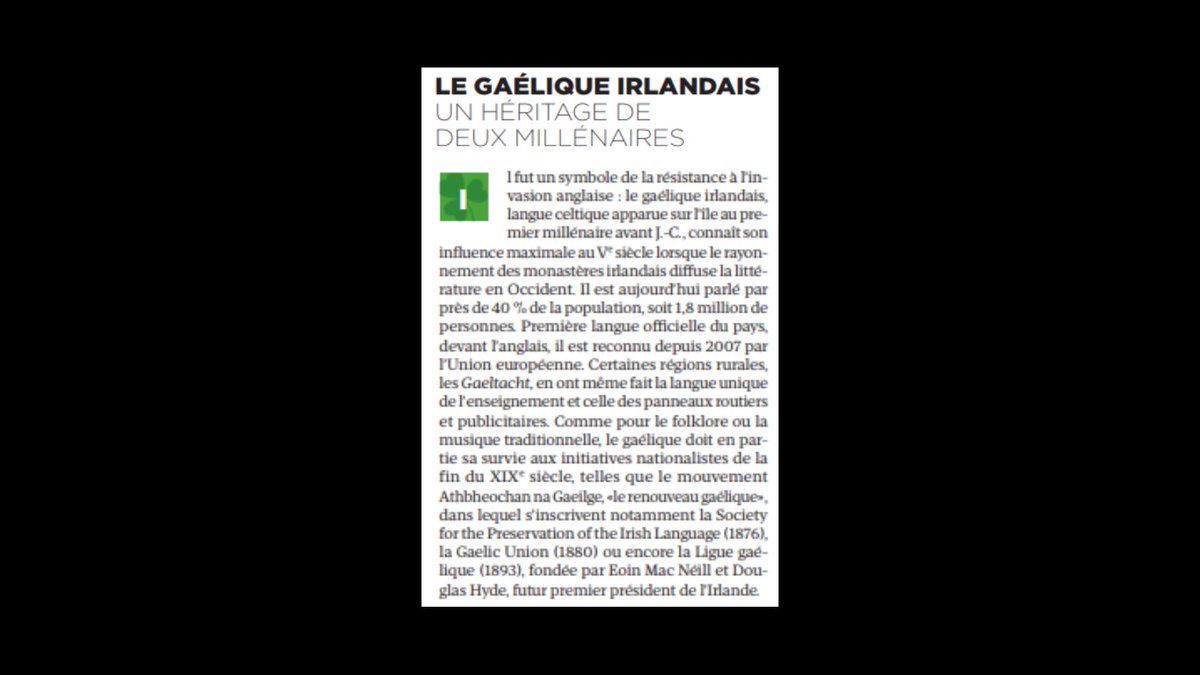 There's a lovely account of the Book of Lismore as a symbol of the persistence of the Irish language in this month's issue of the French cultural magazine 'Geo Histoire.' @GEOfr @UCCLibrary #SnaG22 @SnaGaeilge  
@ARAIreland #ARAIrelandSnaG120 #CuardaighDoChartlann