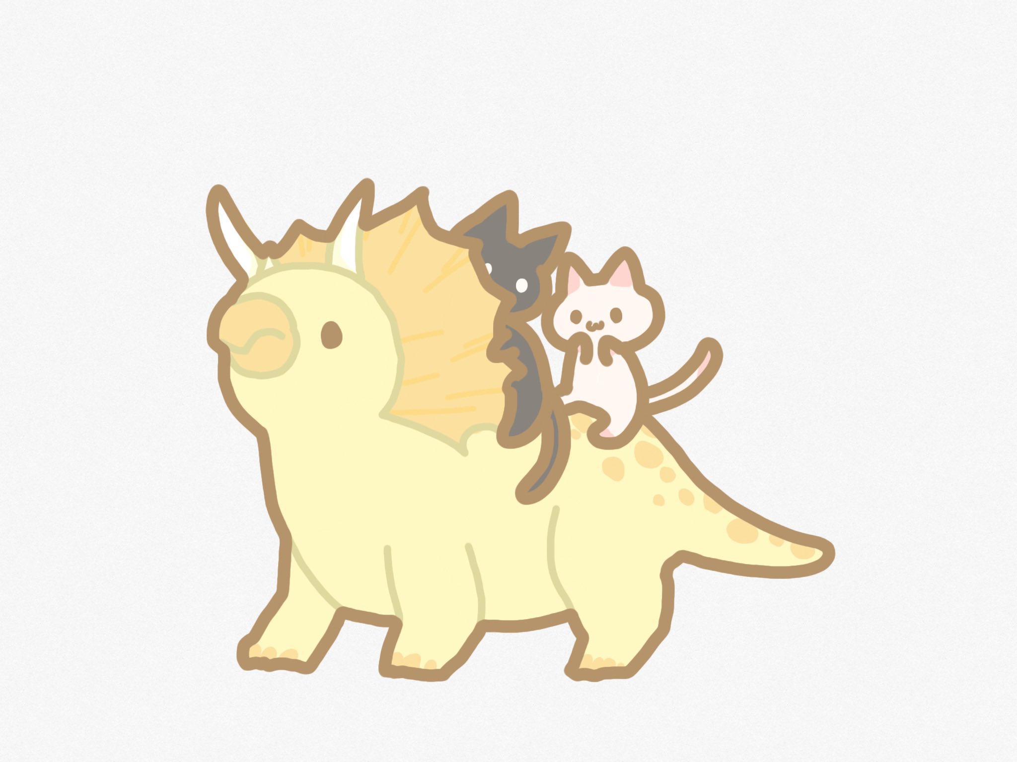 なお デザフェス両日a190 191 恐竜と猫 トリケラトプス 口元が意外に可愛かった 笑 恐竜 猫 Dinosaurs Cat ねこ イラスト Illustration オリジナル Original イラスト好きと繋がりたい イラスト好きな人とつながりたい トリケラトプス