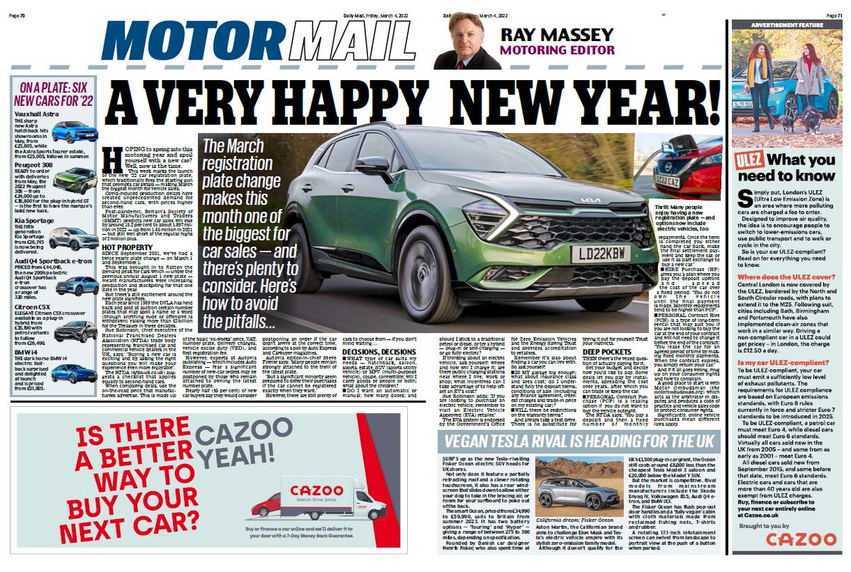 Ray Massey (@raymasseytweets) on Twitter photo As latest car sales figures are published, how to pick the right new 22-plate car & avoid the pitfalls.
#cars #consumer <a href="/SMMT/">SMMT</a> <a href="/Paulmauh/">Paul Mauerhoff</a> <a href="/MikeHawesSMMT/">Mike Hawes</a> <a href="/SteveFowler/">Steve Fowler</a> @KP_Automotive @Autovia_limited <a href="/AutoExpress/">Auto Express</a> <a href="/NFDASueRobinson/">Sue Robinson</a> <a href="/RMI_NFDA/">NFDA</a> thismon.ee/a/10574323 via 
<a href="/ThisIsMoney/">This is Money</a> As latest car sales figures are published, how to pick the right new 22-plate car & avoid the pitfalls.
#cars #consumer <a href="/SMMT/">SMMT</a> <a href="/Paulmauh/">Paul Mauerhoff</a> <a href="/MikeHawesSMMT/">Mike Hawes</a> <a href="/SteveFowler/">Steve Fowler</a> @KP_Automotive @Autovia_limited <a href="/AutoExpress/">Auto Express</a> <a href="/NFDASueRobinson/">Sue Robinson</a> <a href="/RMI_NFDA/">NFDA</a> thismon.ee/a/10574323 via 
<a href="/ThisIsMoney/">This is Money</a>