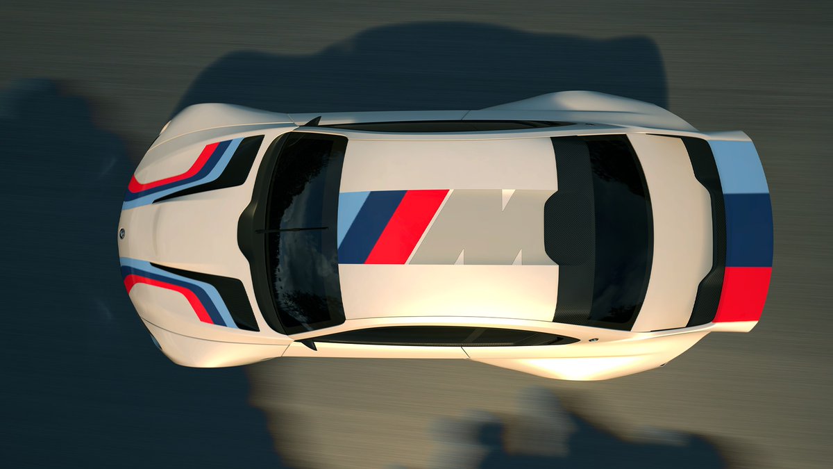 BMW's tweet photo. Today is the launch of @thegranturismo 7. In 2014, #BMW worked with the game developers to release the BMW Vision Gran Turismo. 

Inspired by touring cars of the 70s, the car is a road racer, with crisp proportions and a dynamic silhouette. 

See you on Trial Mountain 🎮 https://t.co/eus6vTKFeQ