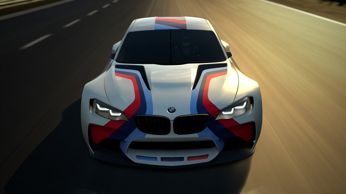 BMW's tweet photo. Today is the launch of @thegranturismo 7. In 2014, #BMW worked with the game developers to release the BMW Vision Gran Turismo. 

Inspired by touring cars of the 70s, the car is a road racer, with crisp proportions and a dynamic silhouette. 

See you on Trial Mountain 🎮 https://t.co/eus6vTKFeQ