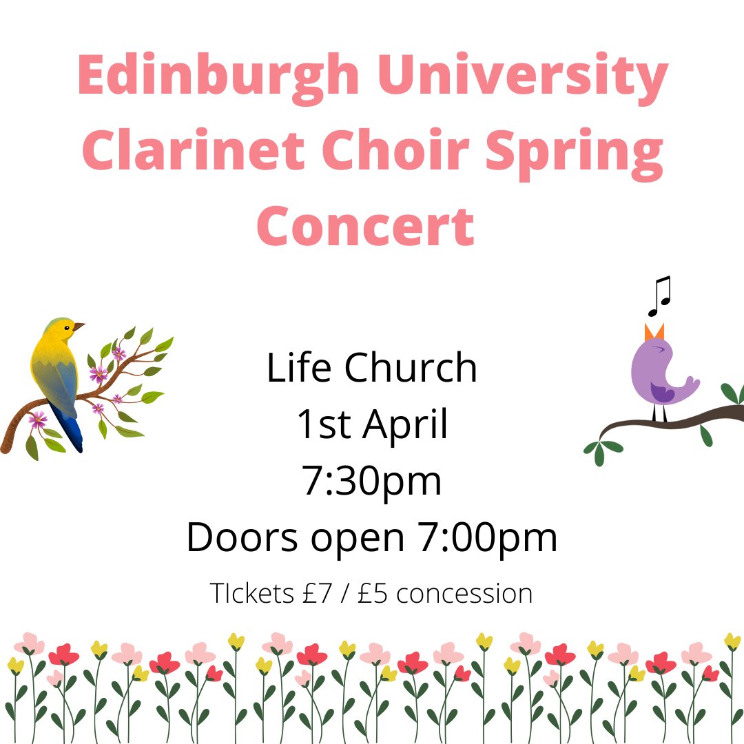 Our concert is in the 1st April, tickets are available on the door or on our EUSA society profile!