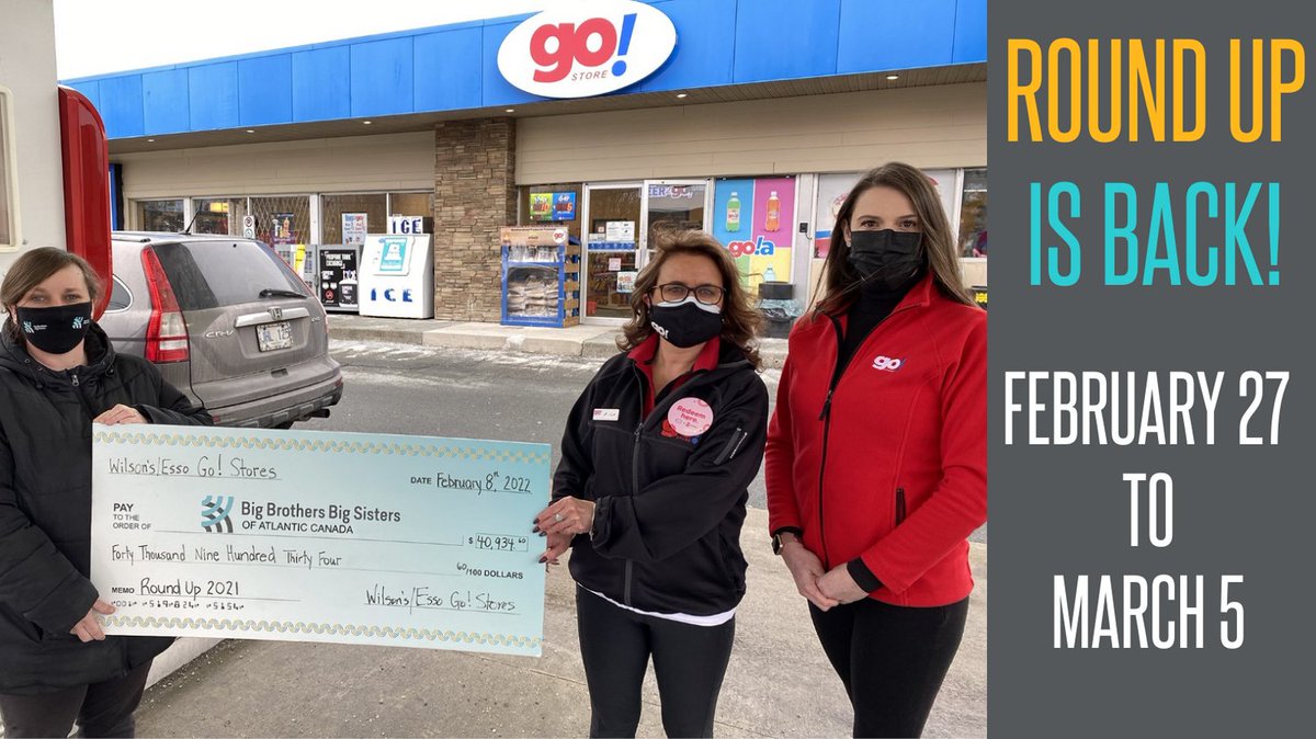 BBBSSaintJohn's tweet photo. It is Round Up Week! Stop by your local Wilsons Gas Stops and Esso GoStore locations to round up your purchase to the next dollar in support of Big Brothers Big Sisters. A little change, can make a big difference.
Thank you @WilsonsGasStops
#roundupweek #donate #BBBS https://t.co/DZQzBfw8Fl