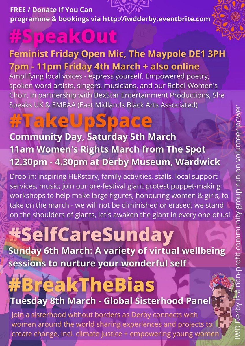 Join us at International Women's Day Festival in Derby! We'll be on the Global Sisterhood Panel and at the market on Saturday 💜

#internationalwomensday #internationalwomensdayfestival #womensday #culturederby2025 #CityofCulture2025 #derbyevents #derbyfestival #derby #derbyshire