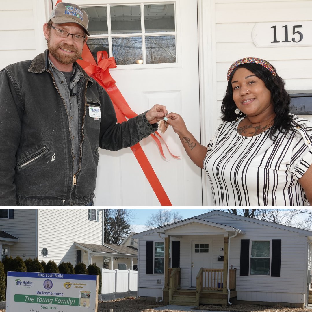 habitatsusq's tweet photo. We held a home dedication ceremony for Iesha at Edmund Street, Aberdeen, for what we call the "Habi-Tech" house -- the home built by the students of Harford Technical High School and completed by Habitat volunteers. Visit our Facebook page for the photo album to be posted today. https://t.co/e3GO1RU82c