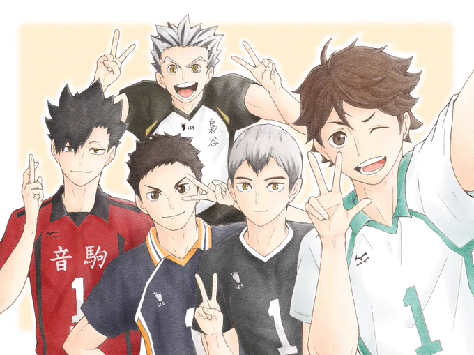 ハイキューの主将達ってみんなかっこいい♡
及川さんは、自撮りしてSNSに上げてそうww
#ハイキューイラスト
#illustraion 
#絵描きさんと繋がりたい 