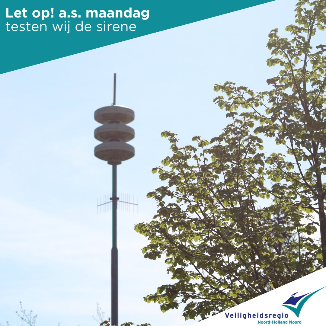 ⚠️ Let op! Aanstaande #maandag testen we weer om 12:00 de #sirene. In verband met de situatie in #Oekraïne kan dit tot onrust leiden. Help ons daarom iedereen eraan te herinneren dat de sirene als #test afgaat. Wees voorbereid 👉 crisis.nl/wees-voorberei…