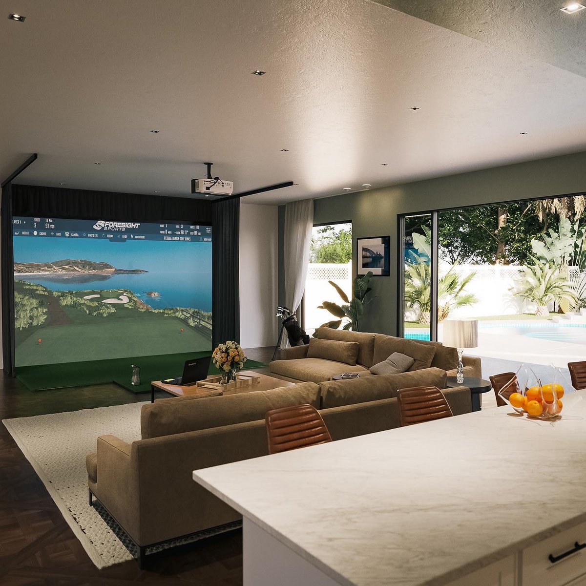 ForesightEurope's tweet photo. Pebble Beach by the pool! 😍 #SimGoals
#foresightsports #gcquad #golfsimulator https://t.co/By2Jd7zyeC