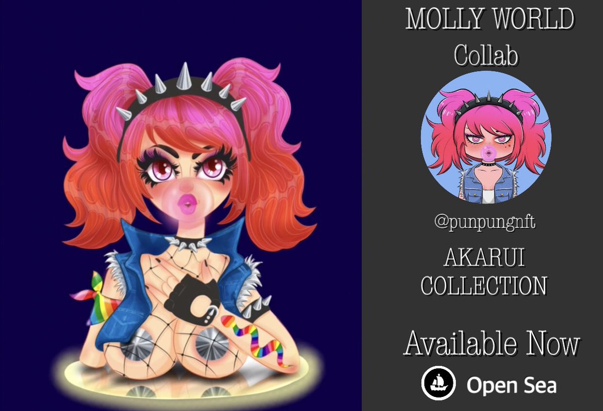 Jmetsudphang's tweet photo. 🌟New drop 🌟 
🌈Molly X AKARUI ☁️

I am very delighted to be working with this amazing artist . 
@a_karuii 

☀️Hope you like this item ✨
👇🏼👇🏼

https://t.co/e5Duhkp27I

#NFTTHAILAND #NFTCommunity #NFTJapan #NFT https://t.co/gFeac6TUCH