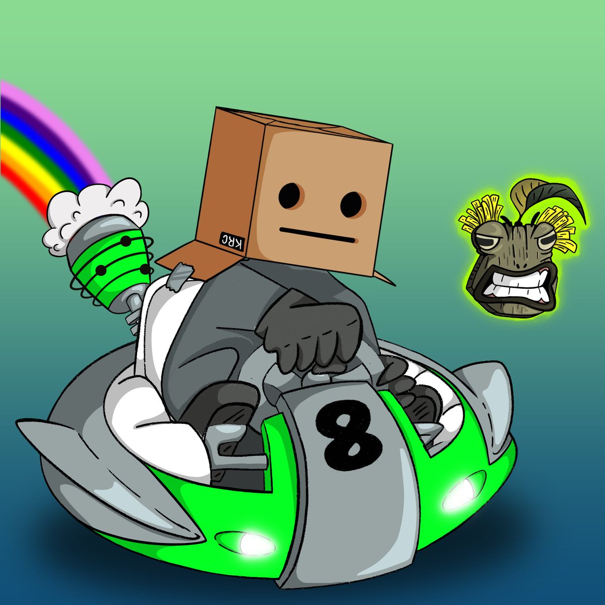 KartRidersClub's tweet photo. Whos the lucky rider that minted BoxHead with a froggie guardian 

📦 🐸 

#CNFTCollection #cnftproject #CNFTs https://t.co/GVZRfqTd21