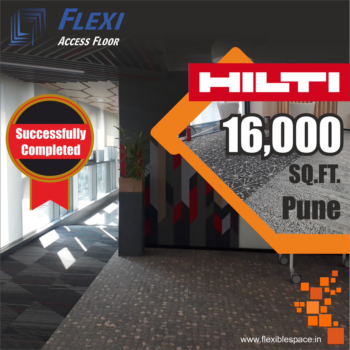 Flexifloor's tweet photo. Successfully Completed #Raised #Flooring #project  16,000 Sq. Ft. at #Hilti in #Pune
https://t.co/ZRdfgKobhD
#raisedflooring #accessflooring #datacenter  #datacenterinfrastructure #airflow #flexifloor  #falseflooring #flexiteam #datacenters #serverroom #DataCenter #dataclean https://t.co/nelgFgxLoC