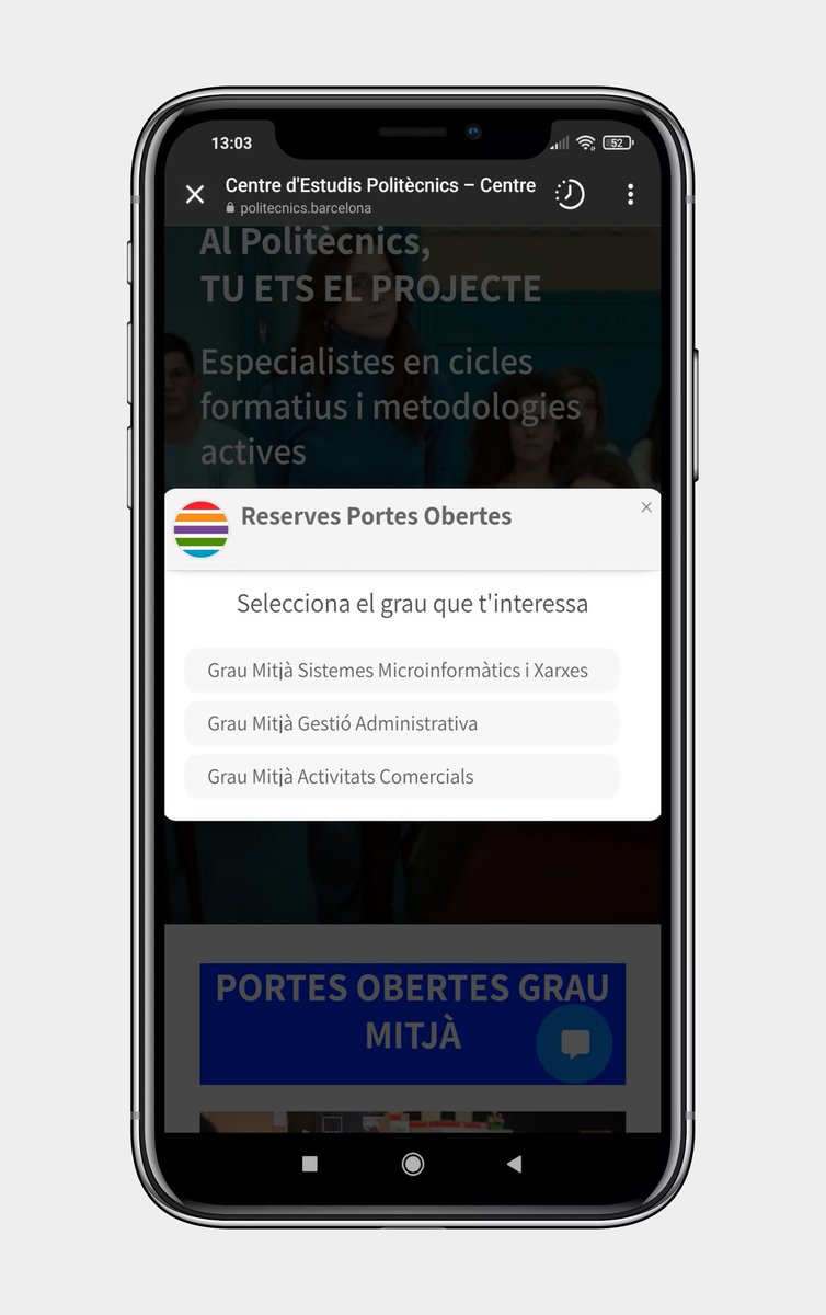 ce_politecnics's tweet photo. Visita les nostres instal·lacions de primera mà, descobreix les metodologies actives i fes qualsevol pregunta que tinguis. Tot durant les dues primeres jornades de #PortesObertes de #GrauMitjà. 

🗓️ Reserva la teva visita a: https://t.co/vn8OSVd4hT https://t.co/Xcb8Ez8LeI