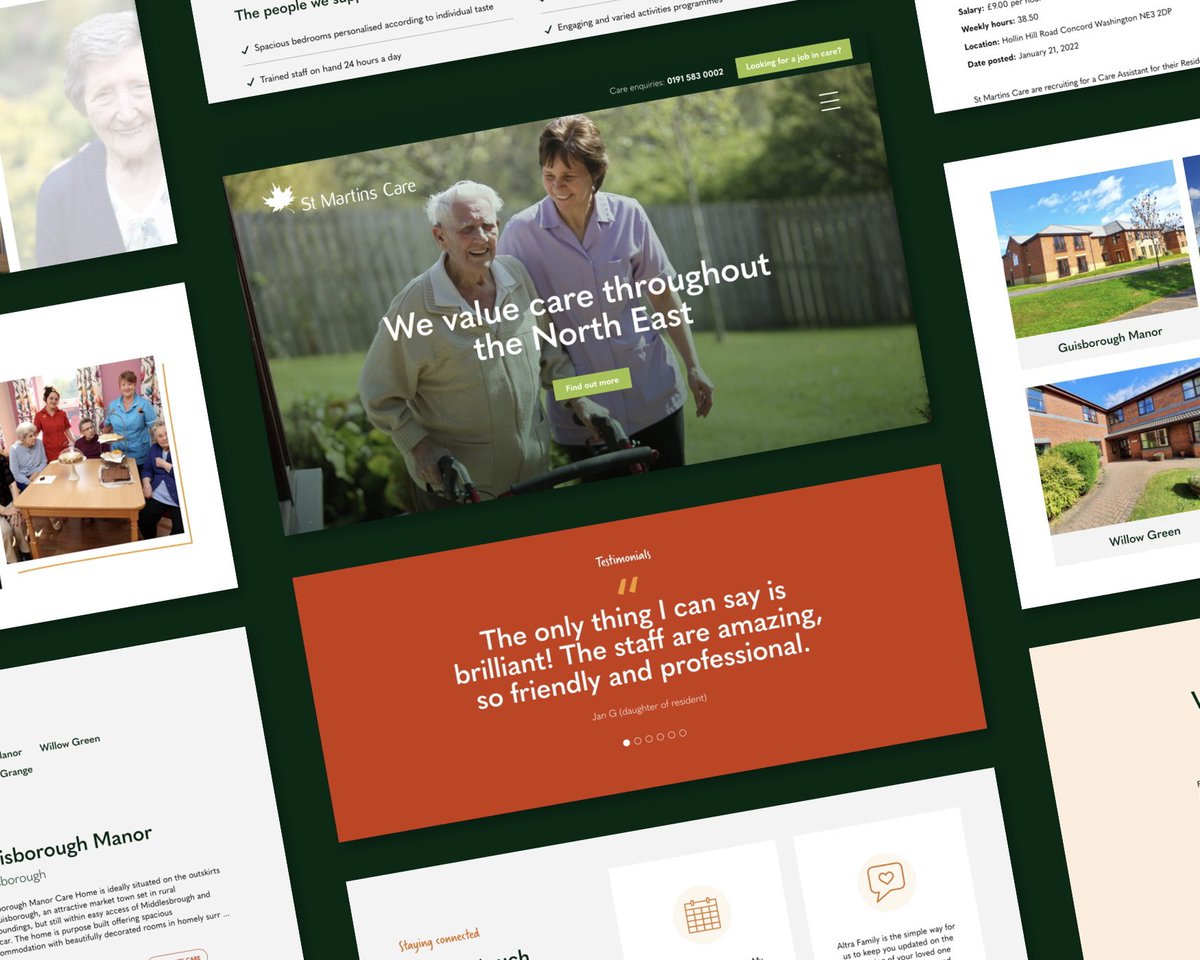 yousayjump's tweet photo. We recently worked with St Martins Care to design and develop their new website, reflecting their key focus on people-centric care and recruitment. Find out more about this project by visiting https://t.co/xxSUJxkMxr
•
•
#wesayhowhigh #graphicdesign #newcastle #northeast #tech https://t.co/FNXR3Cn3xn