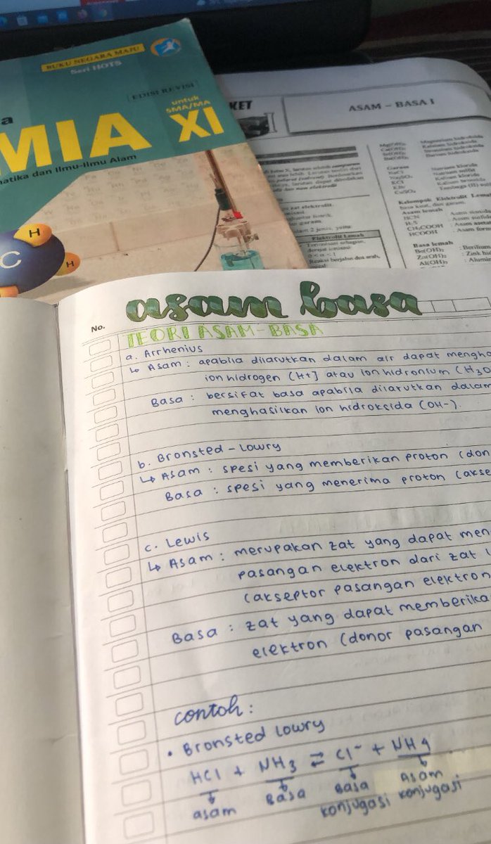 chocoxstudy's tweet image. 04/03/22 study progress
Haii 👋🏼 hari ini aku selesai belajar kimia materi asam-basa sekalian kerjain latsolnya 🤩. Sekian hari ini, jangan lupa istirahat yaa all 💗