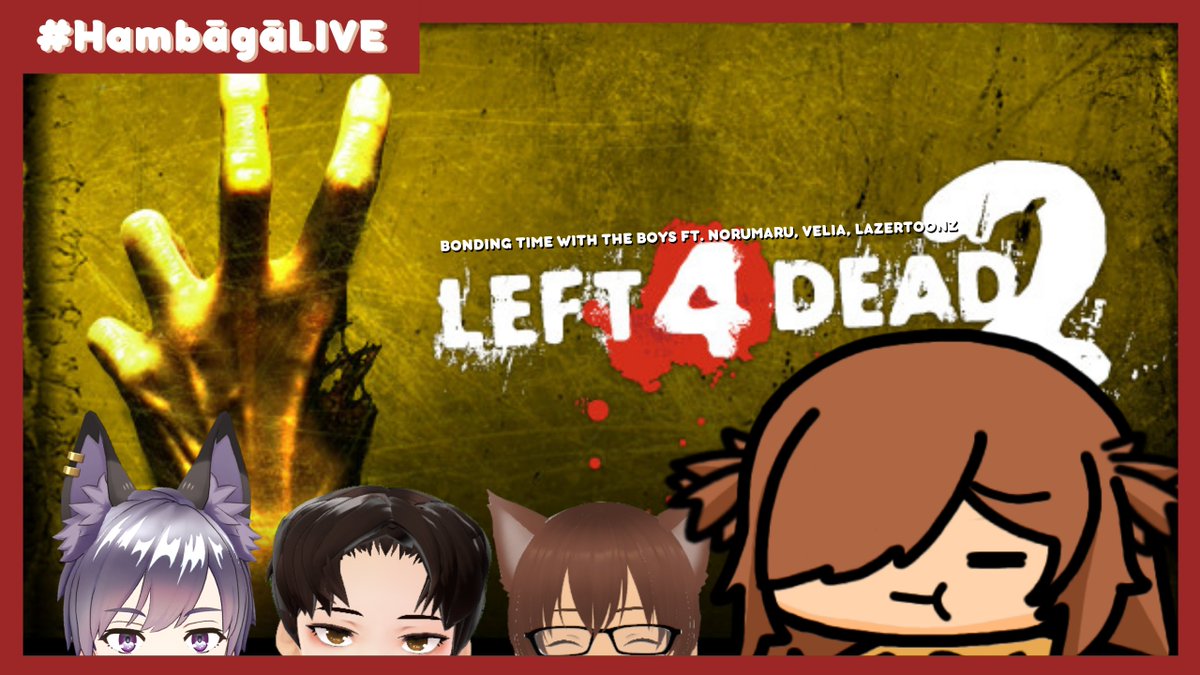 cami_ryuu's tweet photo. 【 LEFT 4 DEAD 2 】Bonding time with my vtuber kids!!
Playing with my vtuber children, @noru_maru_, @VeliaPHOfficial, and @lazer_toonz. Today (March 4,2022) at 9:00 PM PHT/GMT+8 on Twitch!
#Vtuber #ENVtubers #PHVtuber #HambagaLIVE #Camirades #Yabaiger https://t.co/bOYtUzCri9